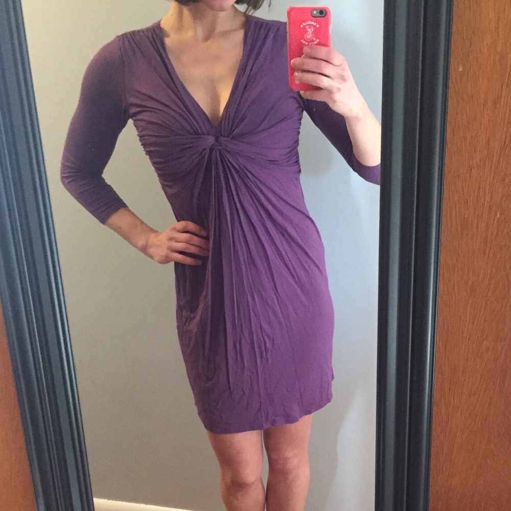 Max Studio front-gathered v-neck dress